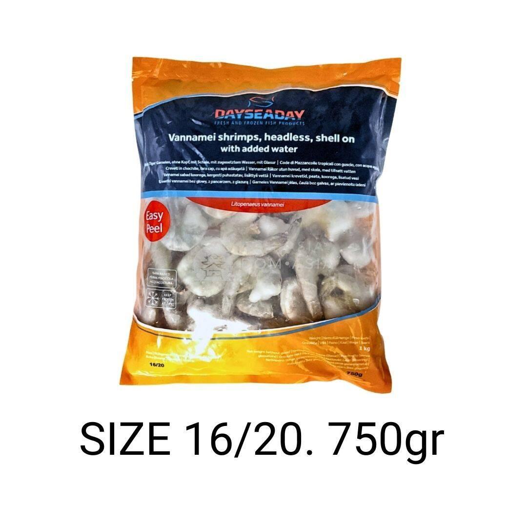 Tôm 16-20 Xẻ Lưng DAYSEADAY Có Vỏ Không Đầu 750g x 10szt/krt